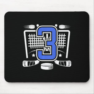 Kids 3rd Ice Hockey Birthday 3 Year Old Ice Hockey Mouse Mat