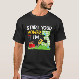 Kids 3rd Lawn Mower Birthday Party Three Year Old  T-Shirt