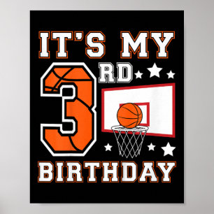 Kids 3rd Sketll Birthday 3 Year Old Sketll Player  Poster