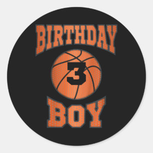 Kids 3rd Third 3 Three Year Happy Birthday Boy Bys Classic Round Sticker