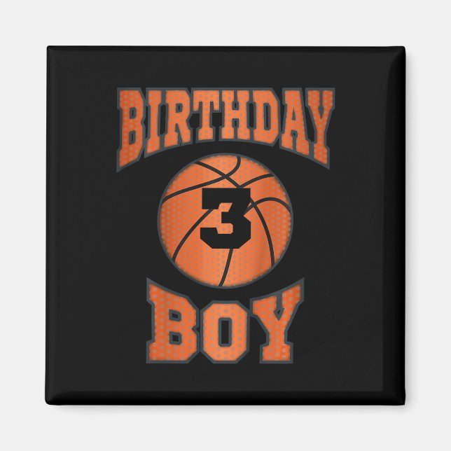 Kids 3rd Third 3 Three Year Happy Birthday Boy Bys Magnet (Front)