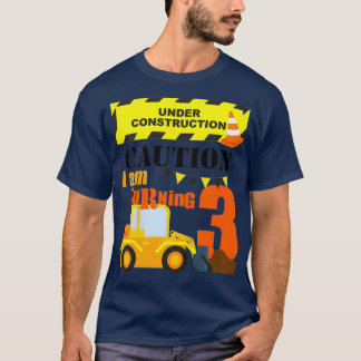 Kids 3rd Truck Themed Birthday Excavator  Age 3 T-Shirt