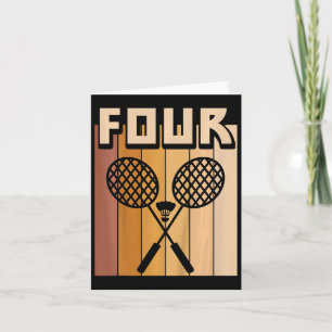 Kids 4 Year Old Dminton Birthday Boy 4th Birthday Card