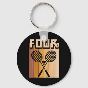 Kids 4 Year Old Dminton Birthday Boy 4th Birthday Key Ring