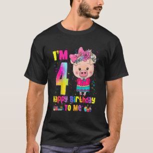 Kids 4 Year Old Girl Awesome Princess Cute Pig 4t T-Shirt