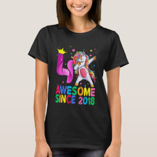 Kids 4 Year Old  Girls Teens Dabbing Unicorn 4th B T-Shirt