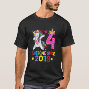 Kids 4 Year Old  Girls Teens Dabbing Unicorn 4th B T-Shirt