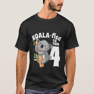 Kids 4 Year Old Koala Birthday Koalafied Girl Cute T-Shirt