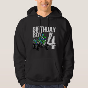 Kids 4 Year Old Quad Birthday Party Theme ATV 4 Wh Hoodie