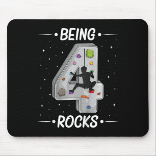 Kids 4 Year Old Rock Climbing 4th Birthday Adventu Mouse Mat