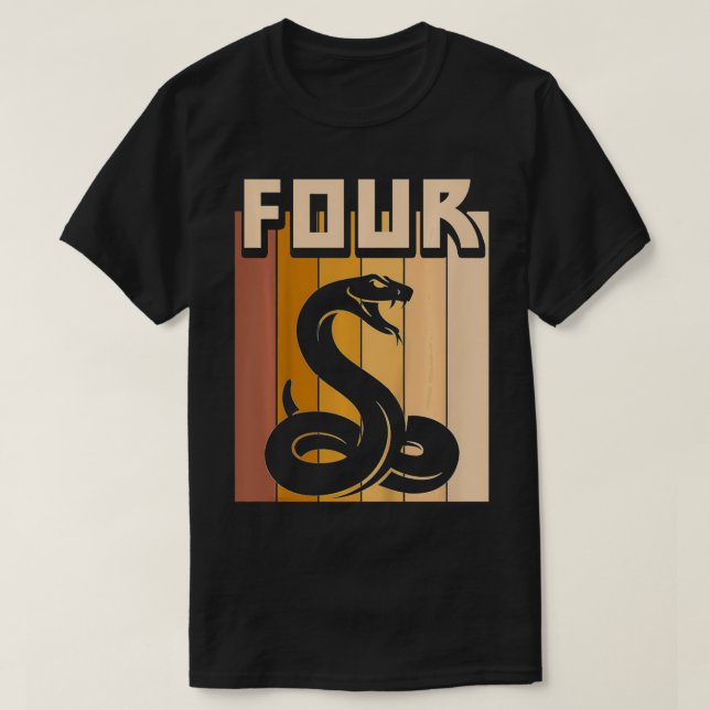 Kids 4 Year Old Snake Birthday Boy Girl 4th Birthd T-Shirt (Design Front)