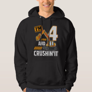 Kids 4 year old vehicles construction excavator Bi Hoodie