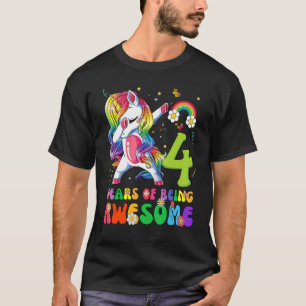 Kids 4 Years Old 4th Birthday Girl Princess Unico T-Shirt