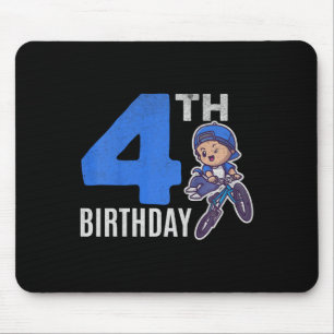 Kids 4 Years Old Bmx Bicycle Boys Cyclist 4th Birt Mouse Mat