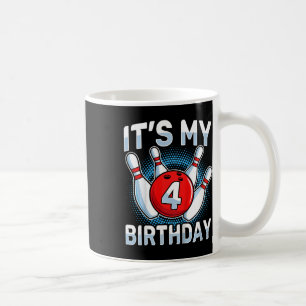 Kids 4 Years Old Bowling 4th Birthday Party Boys G Coffee Mug