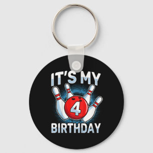 Kids 4 Years Old Bowling 4th Birthday Party Boys G Key Ring