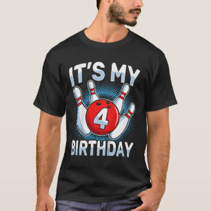 Kids 4 Years Old Bowling 4th Birthday Party Boys G T-Shirt