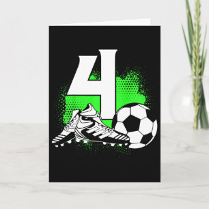 Kids 4 Years Old Boy 4th Birthday Gift Bday Soccer Card