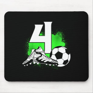 Kids 4 Years Old Boy 4th Birthday Gift Bday Soccer Mouse Mat