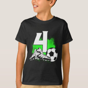Kids 4 Years Old Boy 4th Birthday Gift Bday Soccer T-Shirt
