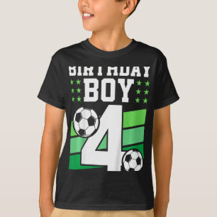 Kids 4 Years Old Boy 4th Birthday Gift Bday Soccer T-Shirt