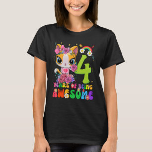 Kids 4 Years Old Teens 4th Birthday Girl Awesome C T-Shirt