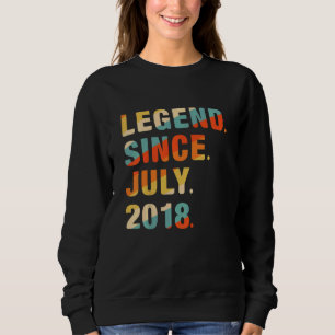 Kids 4th Birthday  4 Years Old Legend Since July 2 Sweatshirt