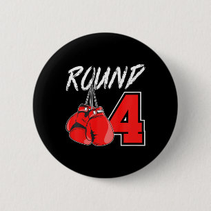 Kids 4th Birthday Boxing Boy 4 Year Old Boxer Bday 6 Cm Round Badge