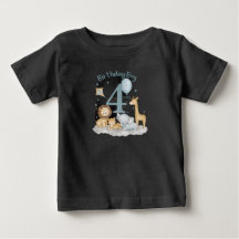Kids 4th Birthday Boy Cute Safari Animal Design