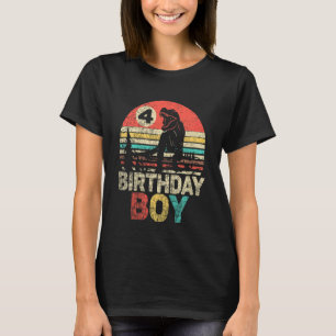 Kids 4th Birthday Boy Dinosaur Rex Fourth Birthday T-Shirt