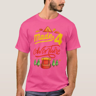 Kids 4Th Birthday Camping Themed Party Made Four A T-Shirt