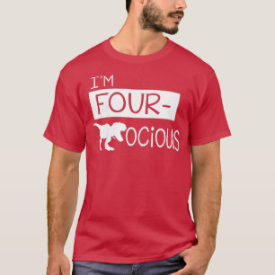Kids 4th Birthday Dinosaur Party 4 Year Old Boy G T-Shirt