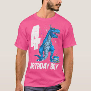Kids 4Th Birthday Dinosaur T Rex For 4 Year Old T-Shirt