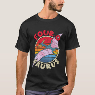 Kids 4Th Birthday Four O Saurus I Pterodactylus I T-Shirt