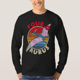 Kids 4th Birthday Four O Saurus I Pterodactylus I  T-Shirt
