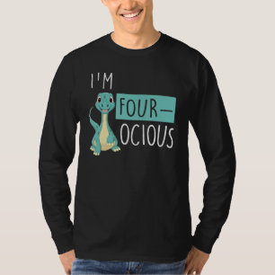 Kids 4th Birthday Four ocious Dinosaur Party 4 Yea T-Shirt