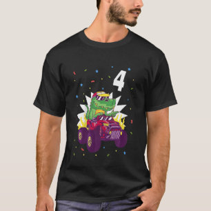 Kids 4th Birthday Four Year Old Boy Dino Digger Ch T-Shirt