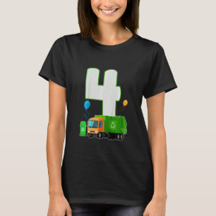Kids 4th Birthday Garbage Truck Dump 4 Years Old B T-Shirt