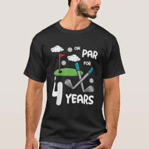 Kids 4Th Birthday Golf Funny Golfer 4 Year Old Boy T-Shirt