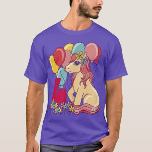 Kids 4th Birthday Horse Gift for 4 Year Old Girls T-Shirt