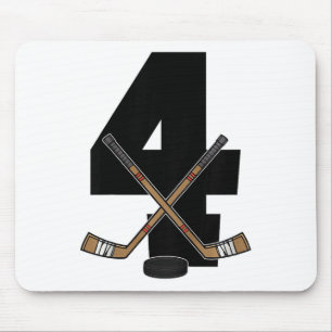 Kids 4th Birthday Ice Hockey Kids Toddler Boys Ice Mouse Mat