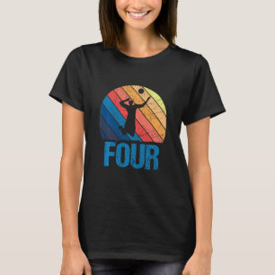 Kids 4th Birthday Retro Volleyball 4 Years Old Boy T-Shirt