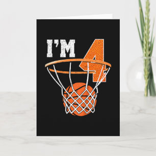 Kids 4th Birthday Shirt Boy Sketll Kids Four Year Card