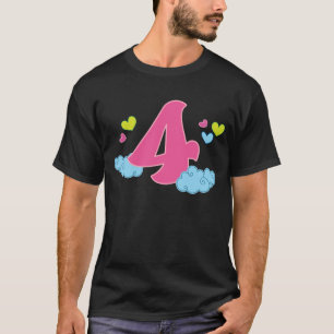 Kids 4th Birthday Shirt Rainbow Girls Party 4 Year