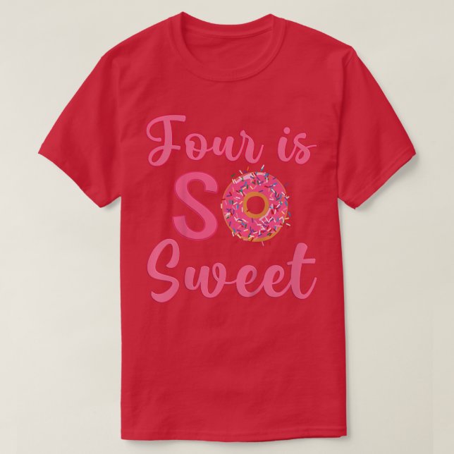 Kids 4th Doughnut Birthday Party Four Year Old Swe T-Shirt (Design Front)