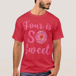 Kids 4th Doughnut Birthday Party Four Year Old Swe T-Shirt