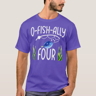 Kids 4th Fish Themed Birthday Funny Pun 2207 T-Shirt