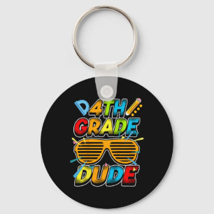 Kids 4th Grade Dude Key Ring