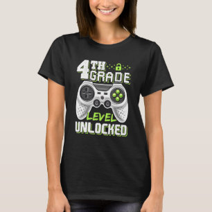 Kids 4th Grade Level Unlocked Video Game Back To S T-Shirt