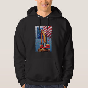 Kids 4th July Construction Trucks Vehicle Patriot Hoodie